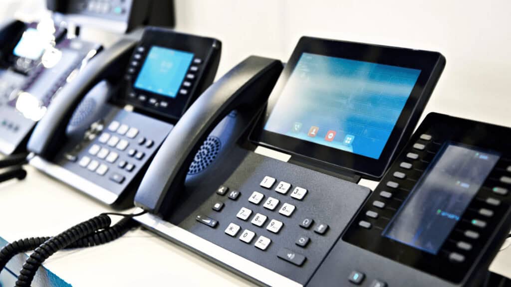 Office phones and tablets for business communication and collaboration.